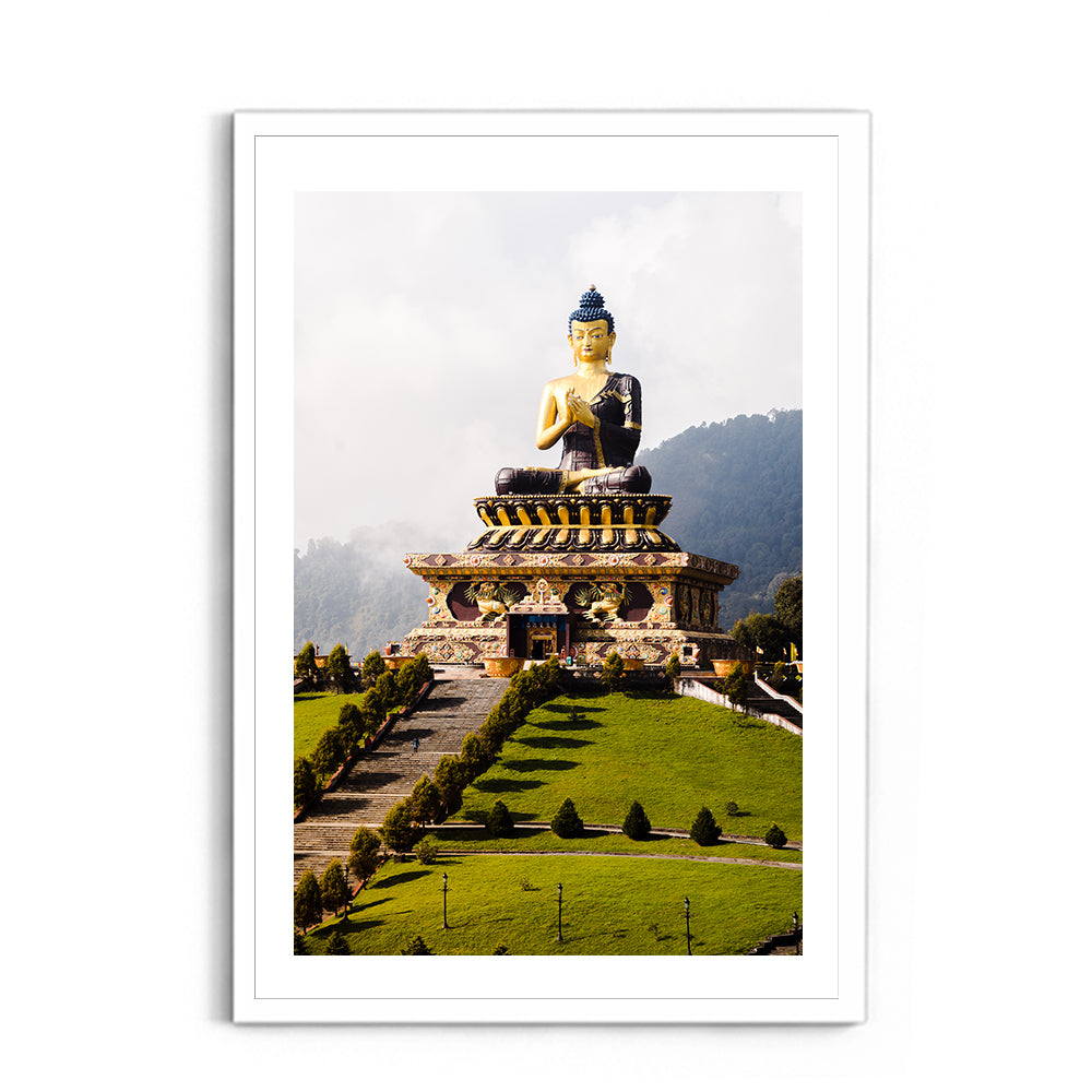 Buddha Park Ravangla Sikkim Photography - Wall Photo Frame by Jeet Khagram