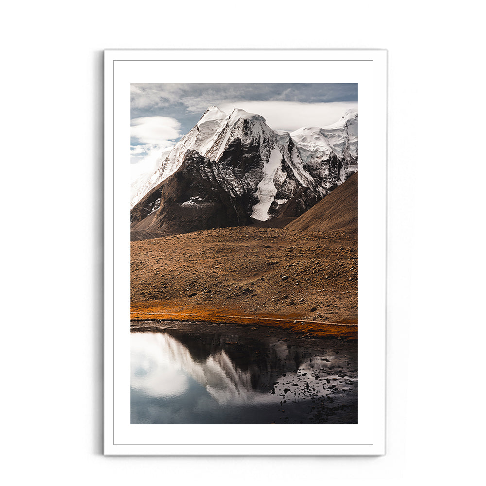 The Lone Summit: Himalayan Peak & Lake Reflection - Wall Photo Frame by Jeet Khagram
