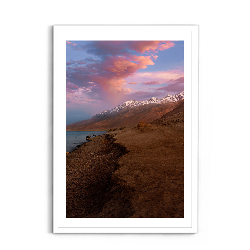 Pastel Sunset at Pangong Tso, Ladakh - Wall Photo Frame by Jeet Khagram