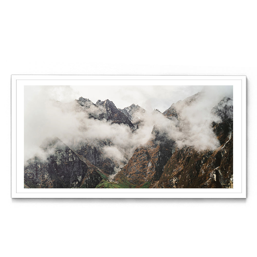 Mountains in the Mist Himalayan Panorama - Wall Photo Frame by Jeet Khagram