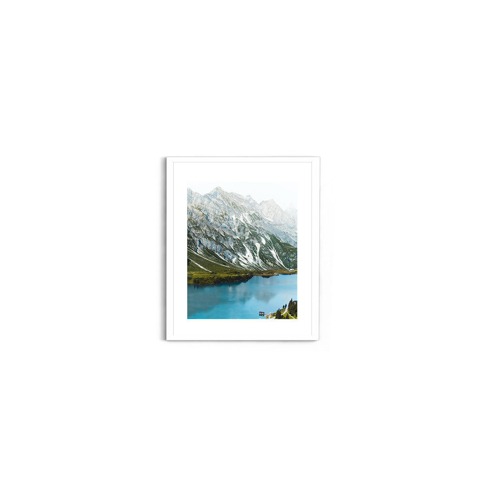 Alpine Lake View from Swiss Cable Car, Switzerland - Wall Photo Frame by Jeet Khagram
