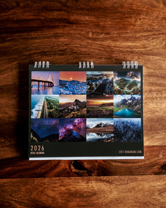 Desk Calendar - 12 Landscapes of India & Beyond by Jeet Khagram