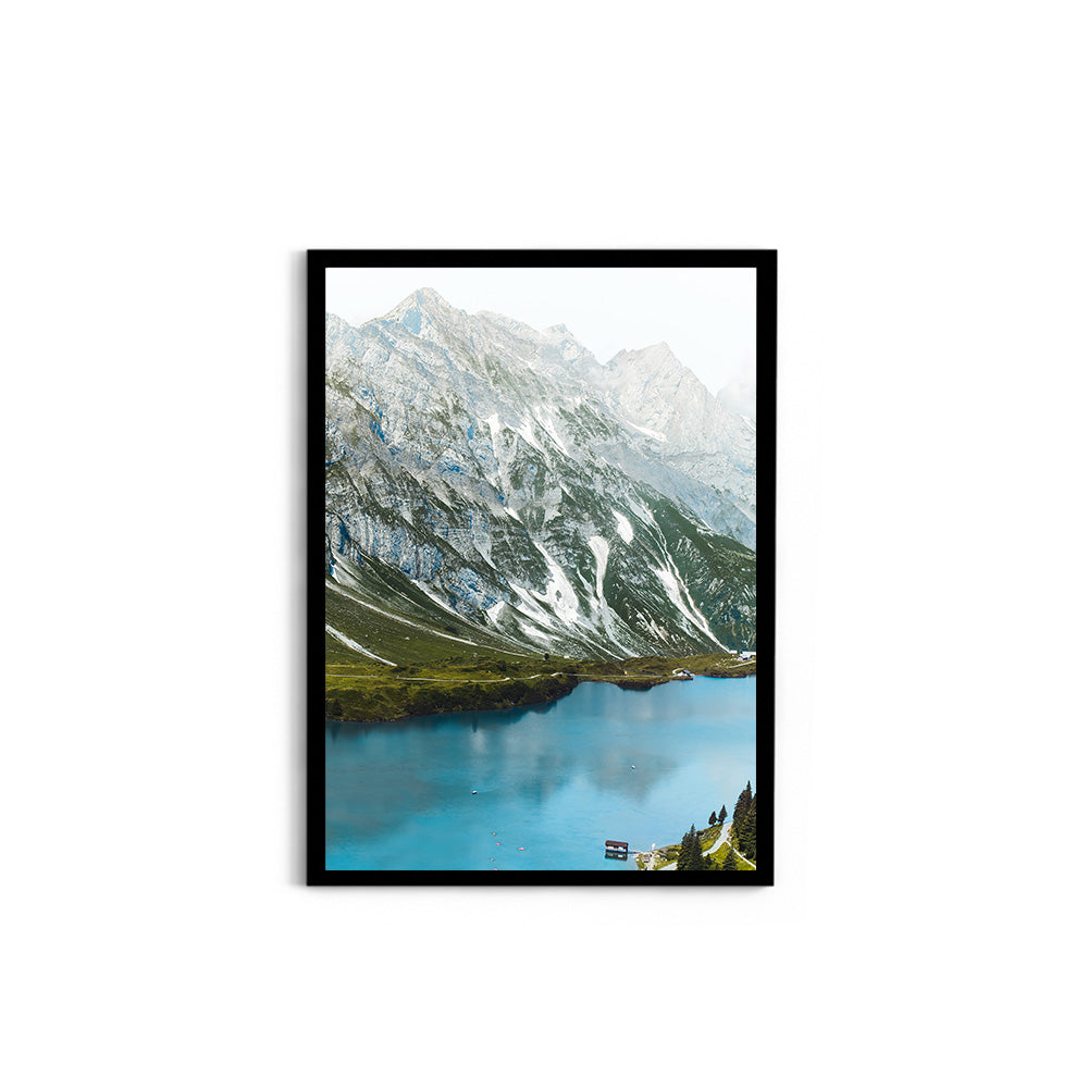 Alpine Lake & Mountain Peaks, Switzerland - Wall Photo Frame by Jeet Khagram