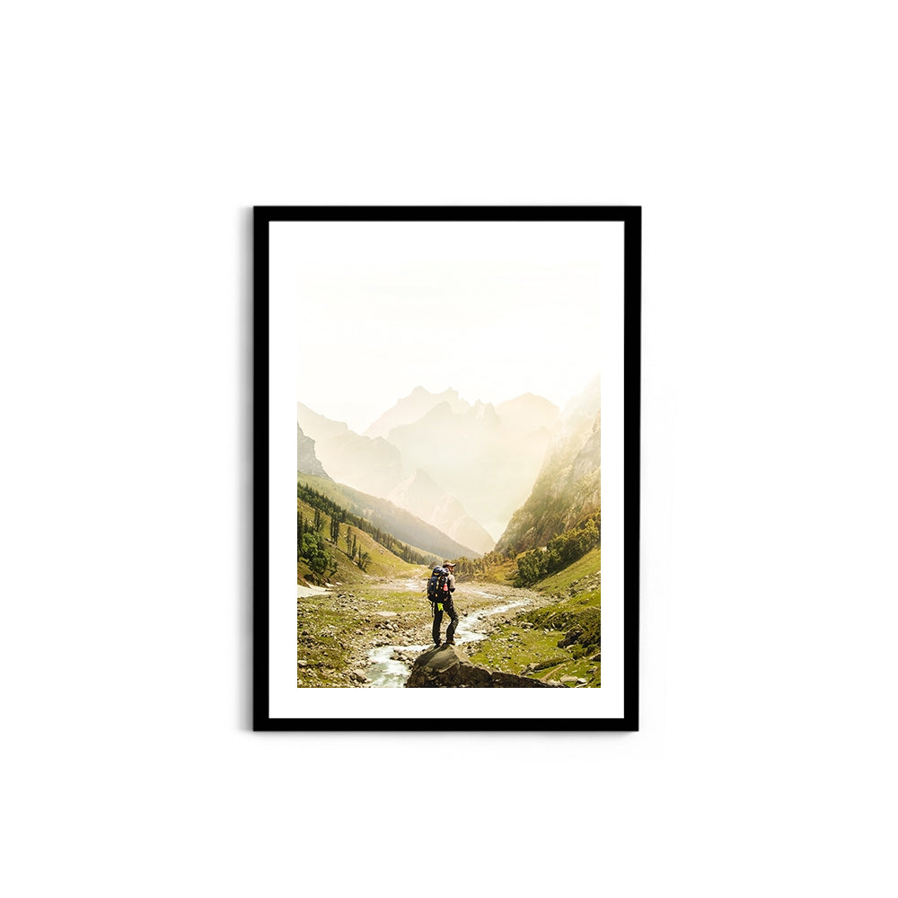 Man standing on top of cliff - Hampta Pass