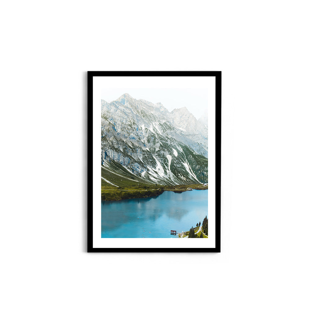 Alpine Lake & Mountain Peaks, Switzerland - Wall Photo Frame by Jeet Khagram