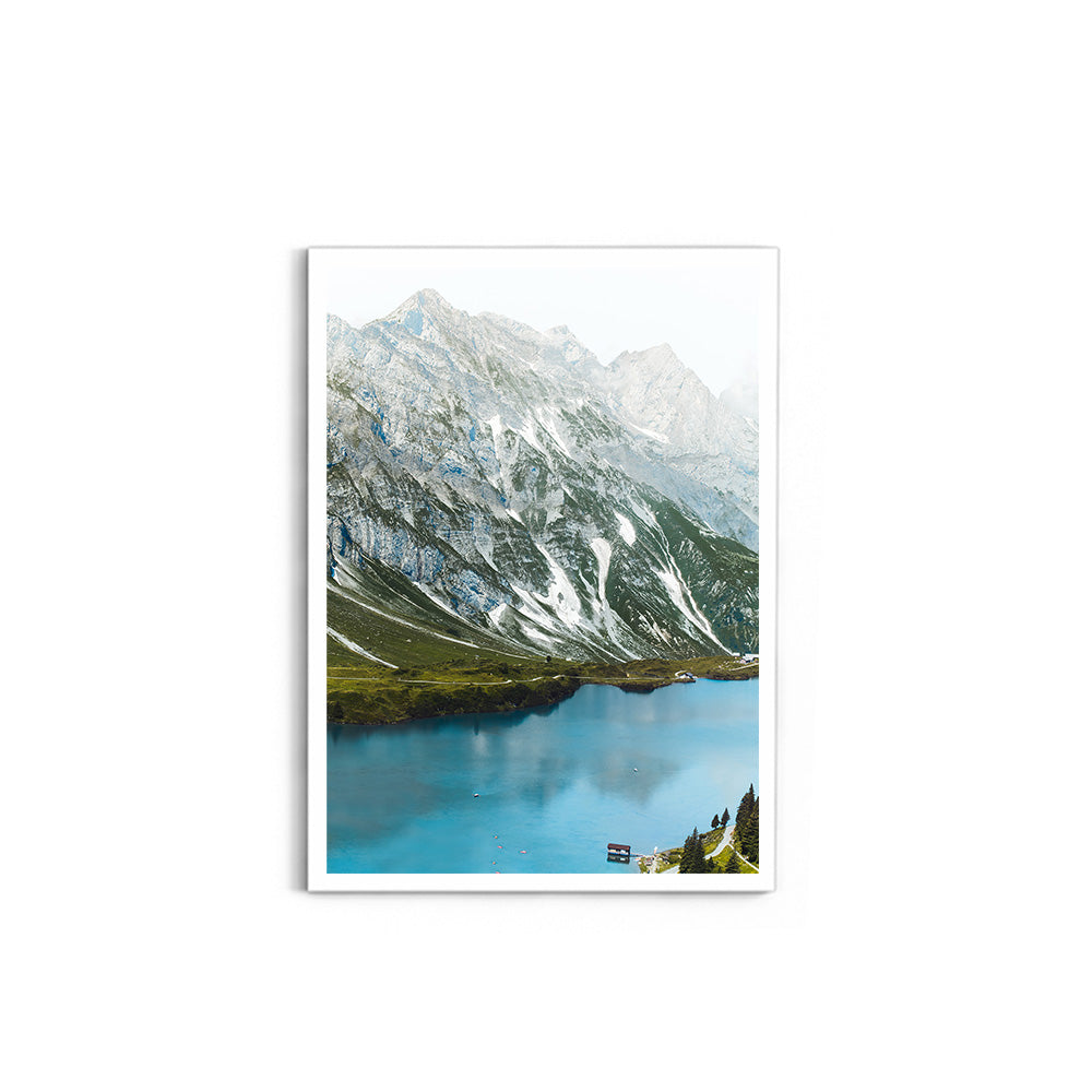 Alpine Lake & Mountain Peaks, Switzerland - Wall Photo Frame by Jeet Khagram