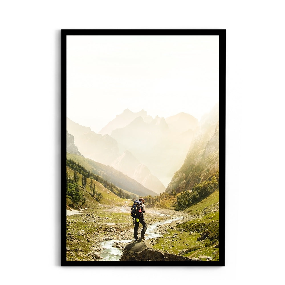 Man standing on top of cliff - Hampta Pass