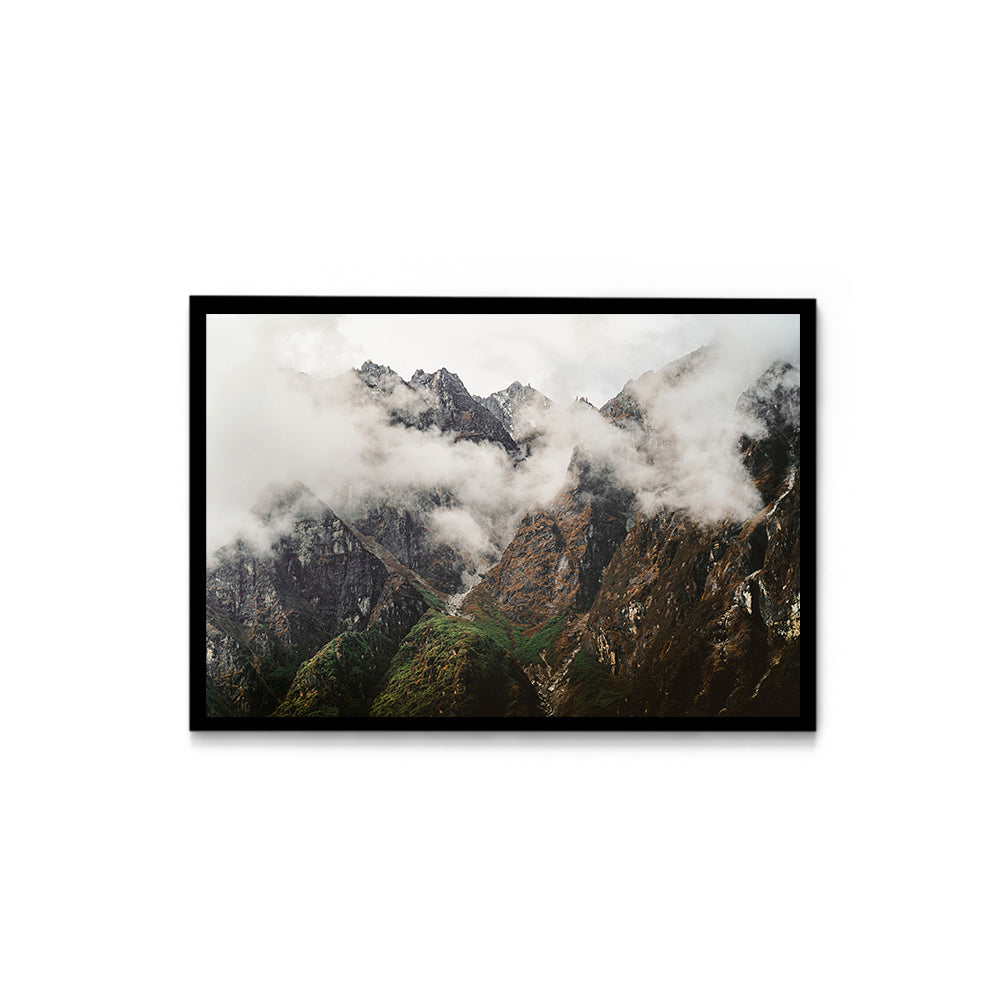 Mountains in the Mist Himalayan Panorama - Wall Photo Frame by Jeet Khagram
