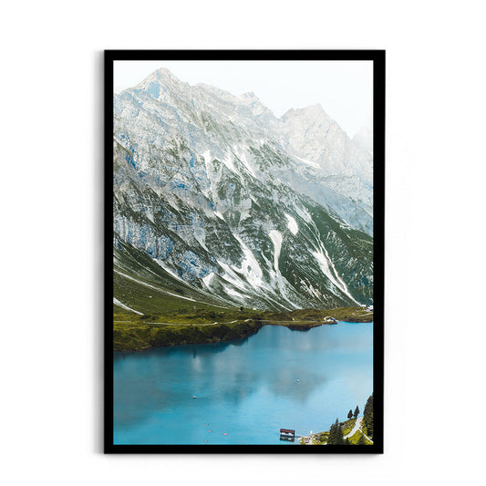 Alpine Lake & Mountain Peaks, Switzerland - Wall Photo Frame by Jeet Khagram
