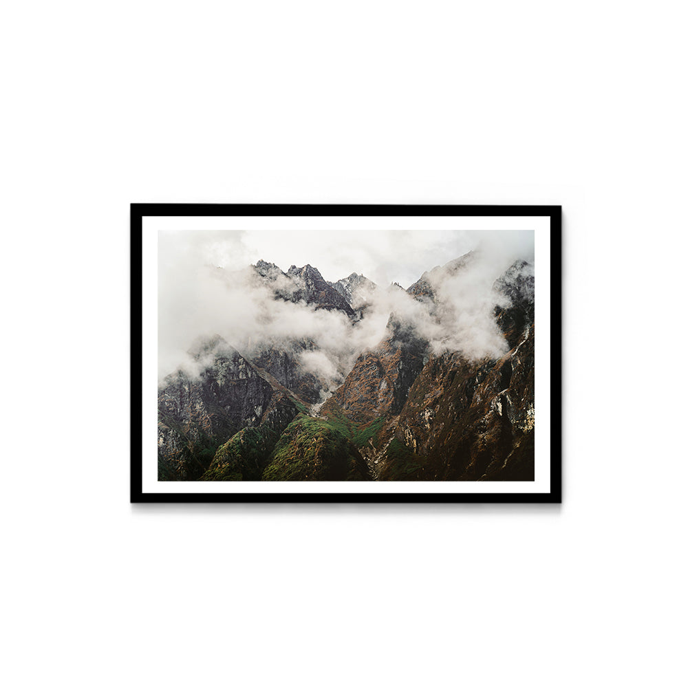 Mountains in the Mist Himalayan Panorama - Wall Photo Frame by Jeet Khagram