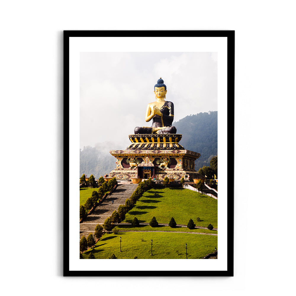 Buddha Park Ravangla Sikkim Photography - Wall Photo Frame by Jeet Khagram