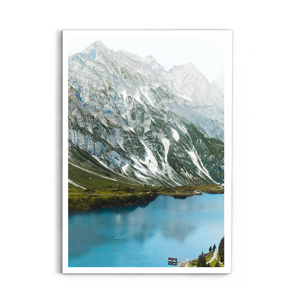 Alpine Lake & Mountain Peaks, Switzerland - Wall Photo Frame by Jeet Khagram
