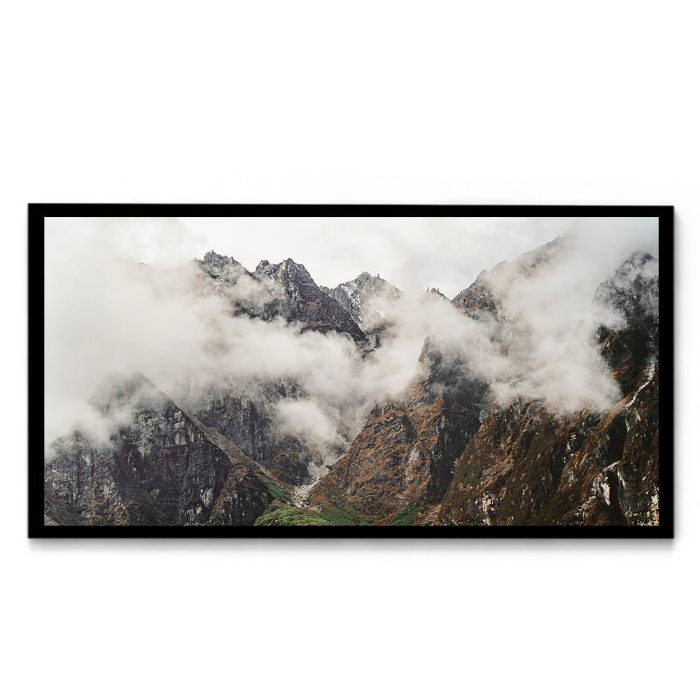 Mountains in the Mist Himalayan Panorama - Wall Photo Frame by Jeet Khagram