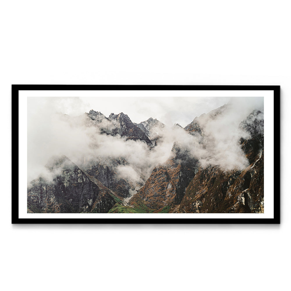 Mountains in the Mist Himalayan Panorama - Wall Photo Frame by Jeet Khagram