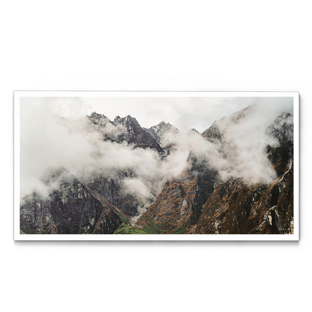 Mountains in the Mist Himalayan Panorama - Wall Photo Frame by Jeet Khagram