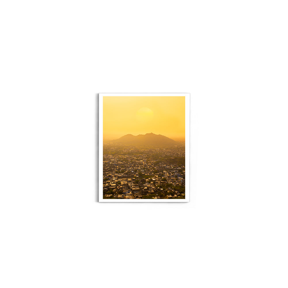 "When Pink Turns Gold"� Jaipur Sunset Aerial - Wall Photo Frame by Jeet Khagram