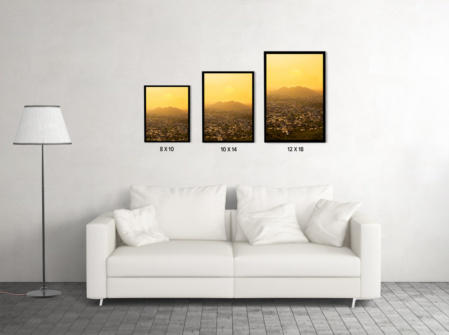 "When Pink Turns Gold"� Jaipur Sunset Aerial - Wall Photo Frame by Jeet Khagram
